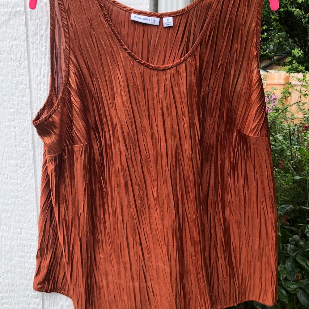 Susan Graver crinkle tank top 1X